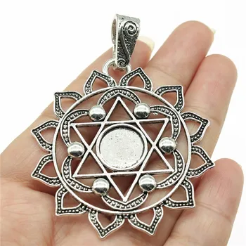 

WYSIWYG 1pcs 66x50mm Seed Of Life Charms For Jewelry Making Flower Of Life Charm Setting Charm The Flower Of Life Charm Setting