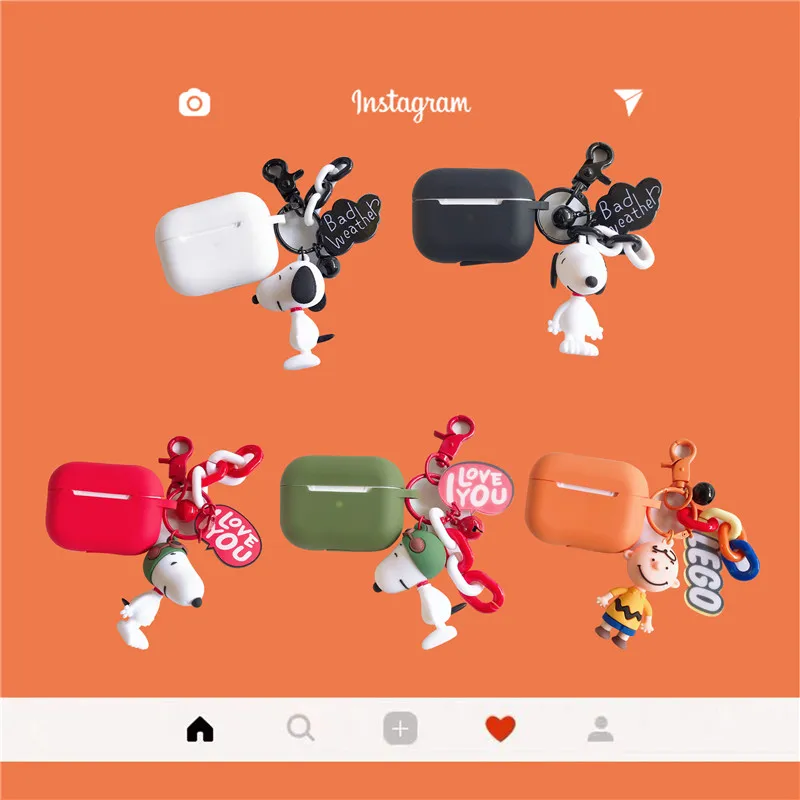 Милый чехол для наушников для AirPods Pro, брелок с забавной собачкой из мультфильма, беспроводной чехол для наушников, АНТИШОК для Apple Airpods 3, аксессуары
