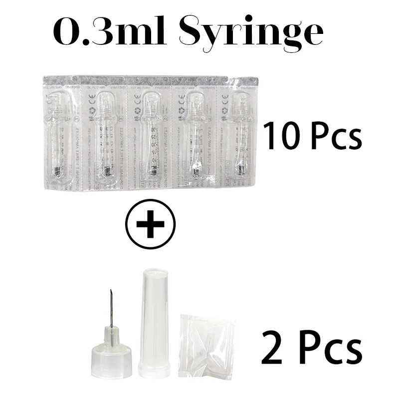 0.3mL/0.5mL Disposable Syringe Ampoule head needle for Hyaluronic acid injection pen atomizer guns wrinkle removal syringe Tool