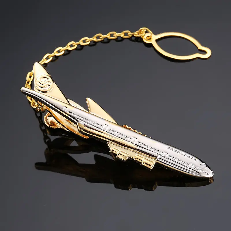 

High quality pilot aircraft tie clip new fashion jewelry men's wedding business shirt suit tie badge pin gift, free shipping