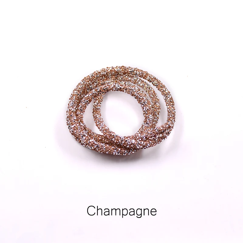 JUNAO 1 метр красочные стразы шнурок-цепочка трубки украшения из кристаллов смолы страз аппликация для платья Ювелирные изделия ремесла - Цвет: Champagne