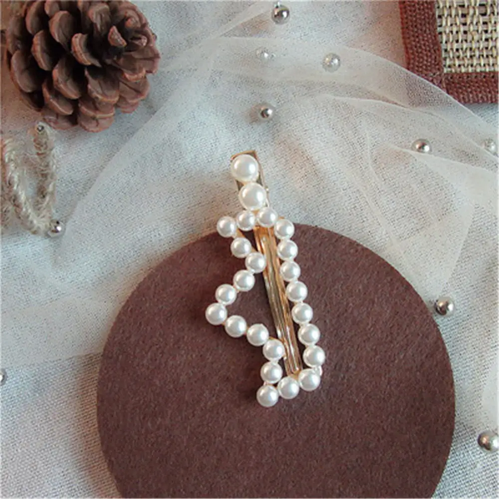 1 шт. женские элегантные Геометрические шпильки с жемчугом в Корейском стиле заколки для волос из сплава заколки для волос аксессуары для девочек заколки-крабы для волос