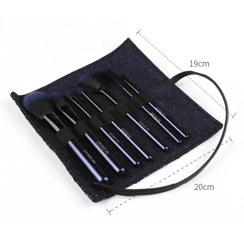 7 шт./компл. звездное небо комплекты кисточек для макияжа основа для макияжа рассыпная пудра теней для век Кисточка для Бровей Ресниц женские косметические инструменты TN