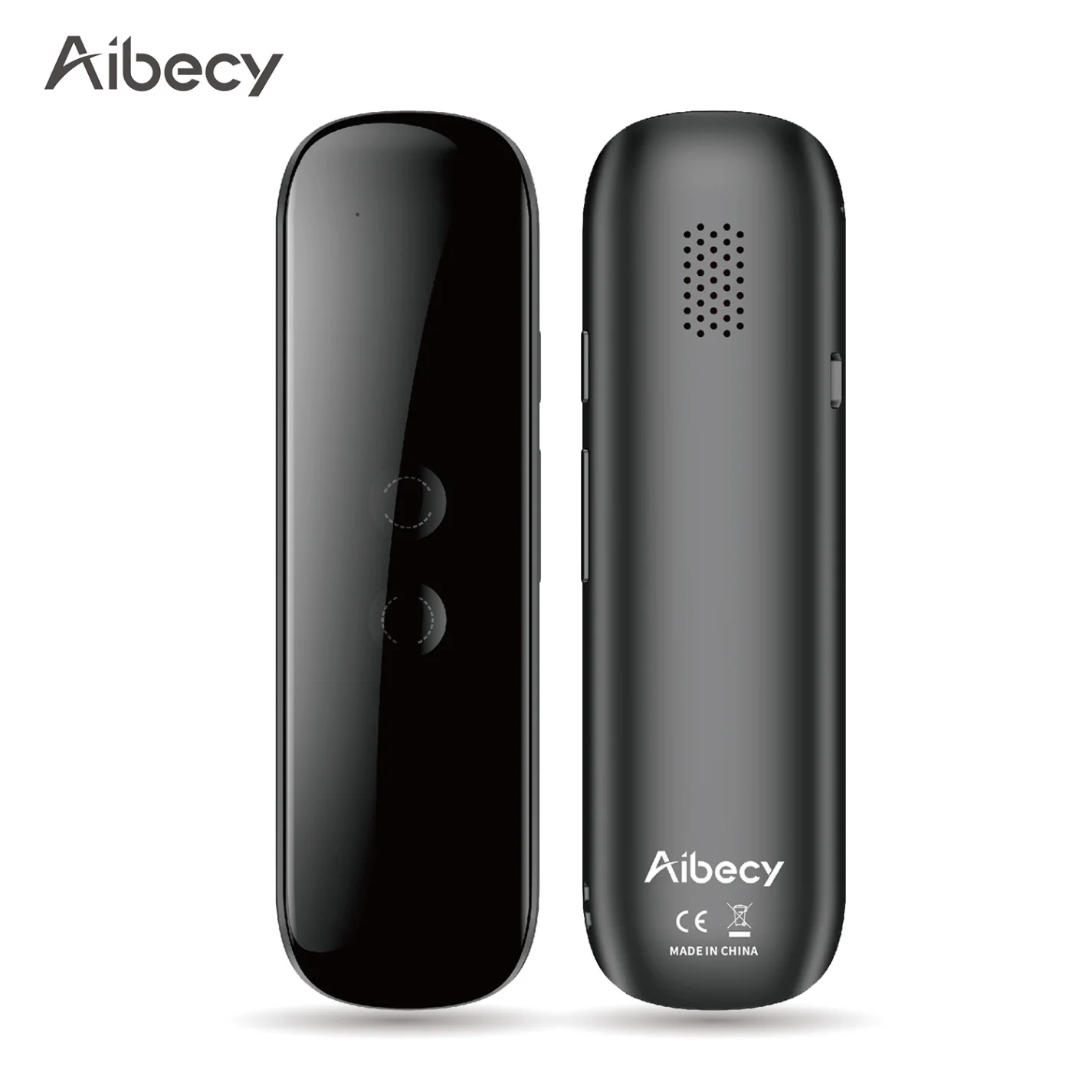 Черный Aibecy портативный умный голосовой переводчик устройство BT музыкальный плеер 33 языка(72 акцента) Мгновенный двусторонний перевод в реальном времени - Цвет: Черный
