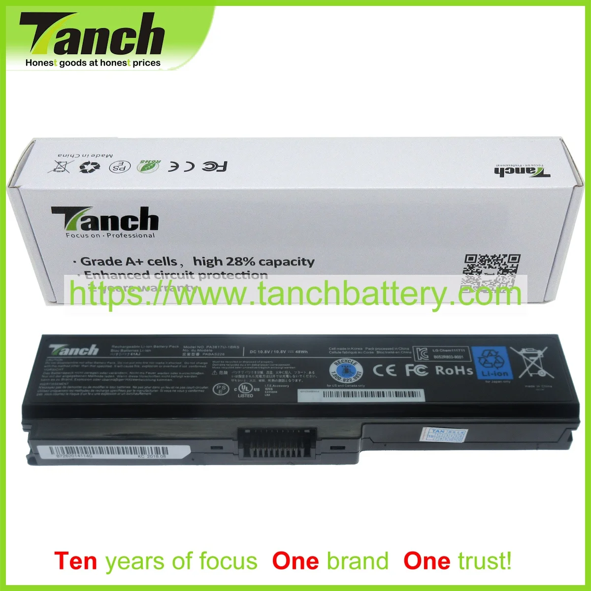 

Tanch Laptop Battery for TOSHIBA PA3638U-1BAP PA3818U-1BRS PA3817U-1BAS PABAS227 PA3634U-1BAS PA3635U-1BRM 10.8V 6cell