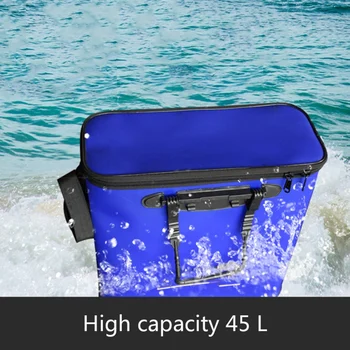 

EVA Fishing Water Bucket Collapsible Live Fish Water Container Folding Fishing Water Tank With Belt For Camping Hiking Fishing