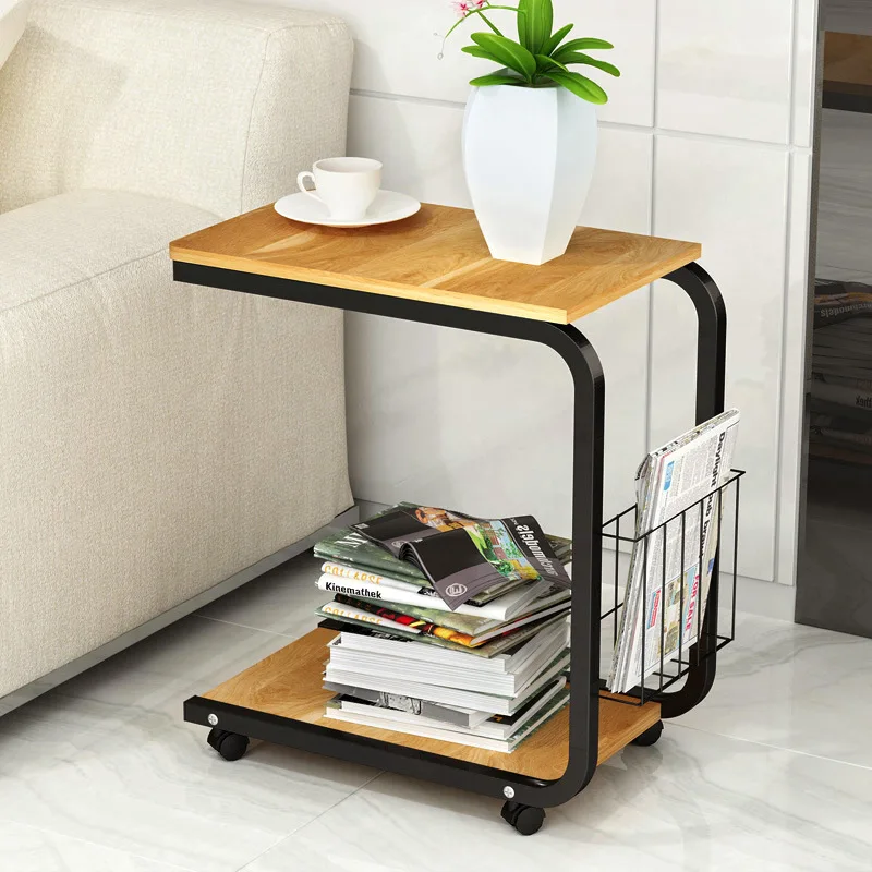 Removable Tea Table End Side Table for Sofa Bed Office Coffee Table with Magazine Shelf Living Room Bedroom Furniture