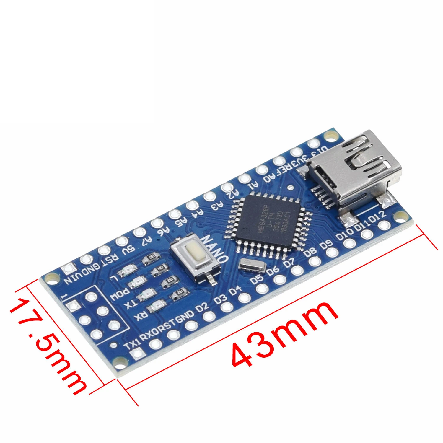 Nano 1 шт. мини USB с Загрузчиком Nano 3,0 контроллер совместимый для arduino CH340 USB драйвер 16 МГц NANO V3.0 Atmega328