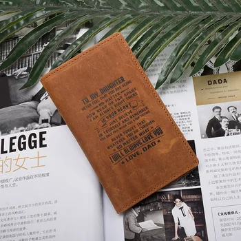 

2020 Vintage Genuine Leather Wallet Mom Dad to Son/ Daughter Gifts for Boys Girls Teenager Wallet Card Holder Money Bag Purse