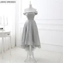 Высокий Низкий серый блестками Бальные платья Платья для специальных торжеств Платья для выпускного для 8th Класс короткое платье; для девочек вечерние