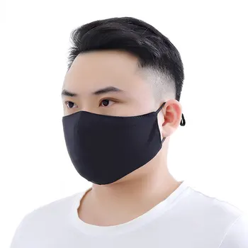

5pcs Unisex Black Mouth Mask Washable Cotton Anti Dust Protective Reusable Face Masks Windproof Mouth-muffle Face Masks Care