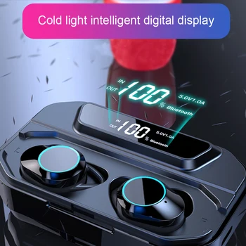 

Ergonomic Digital Display With Charging Box Wireless Stereo Sports Binaural Power Bank Bluetooth Earphone Music Auto Pairing