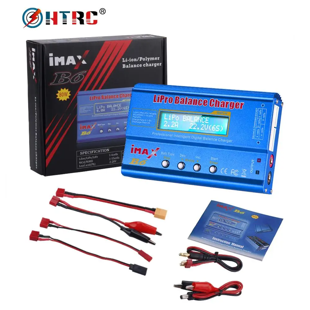 no adapter IMAX B6 80 Вт RC зарядное устройство Lipo NiMh Li-Ion Ni-Cd батарея RC IMAX B6 Lipro Dis зарядное устройство HTRC Цифровой баланс зарядное устройство - Цвет: no adapter