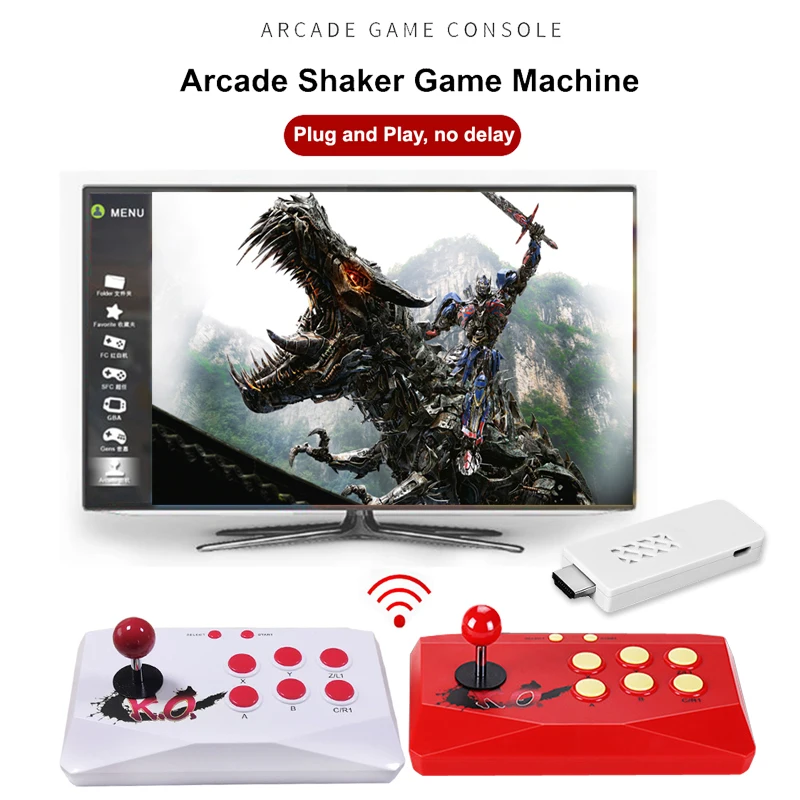 Arcade Video Game Console 2.4G Wireless with Arcade Joystick TV Game Console HDMI-Compatible Game Stick for MAME/PSP/PS1/SNES