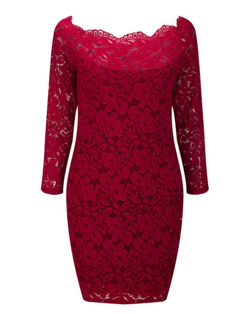 lace dress Элегантное сексуальное платье для женщин, винтажное кружевное платье с длинным рукавом, цвет красного вина, черный, синий, женское платье, Повседневные Вечерние платья для женщин - Цвет: lace dress