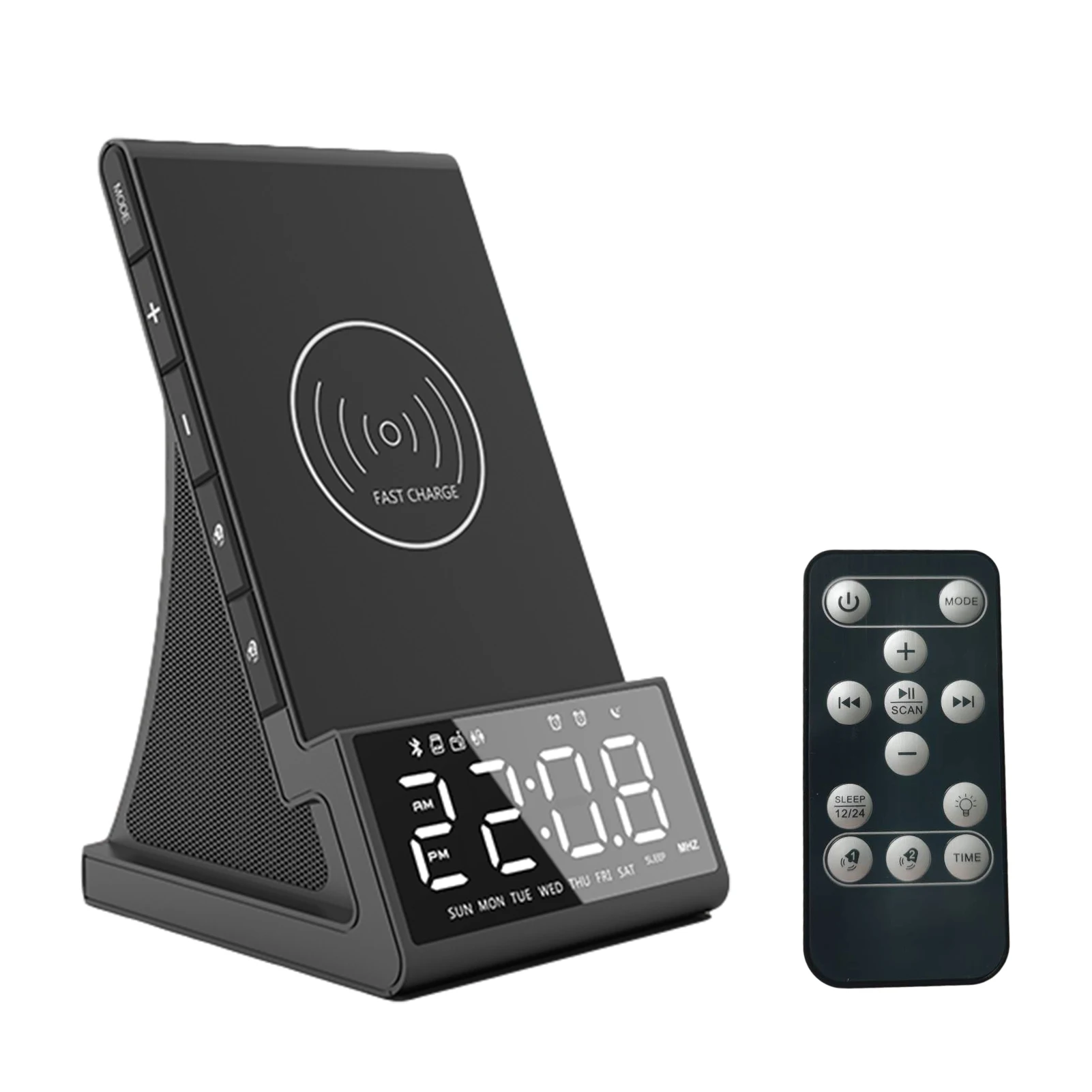 Wireless Charger Alarm Clock Bluetooth Speaker Smart Digital Clock Table Electronic Desktop Clocks Fm Radio Music Player