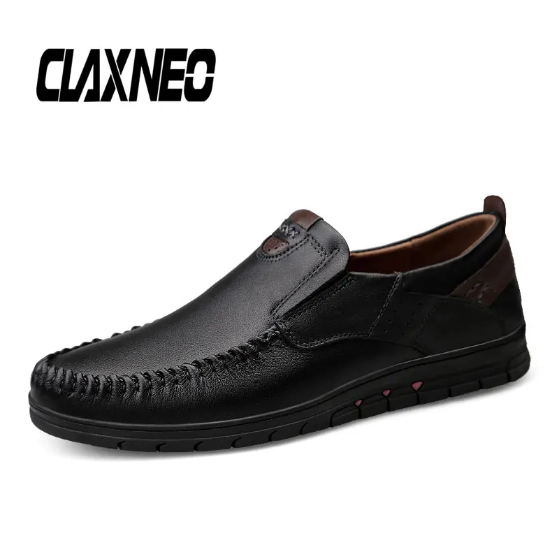 

CLAXNEO Man Leather Shoes Design Retro Vintage Loafers shoes Male Boat Footwear Slip on Genuine Leather Walking Shoe Breathable