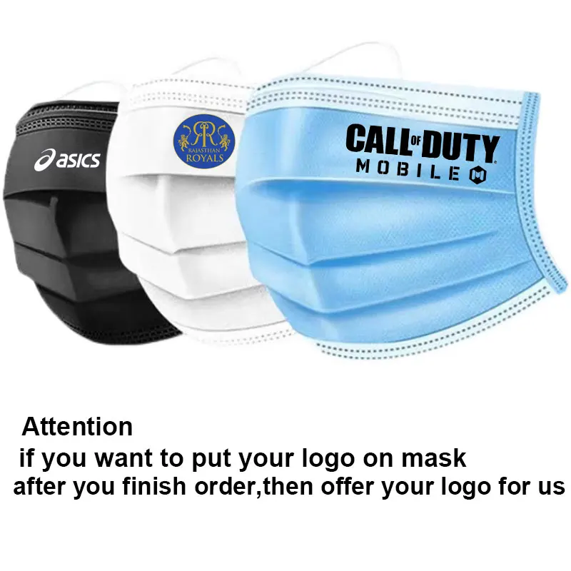 Custom Mask Disposable Face Mask Custom Logo Masks Print Disposable Masks Protective Mouth Caps Mascarillas Design Filter
