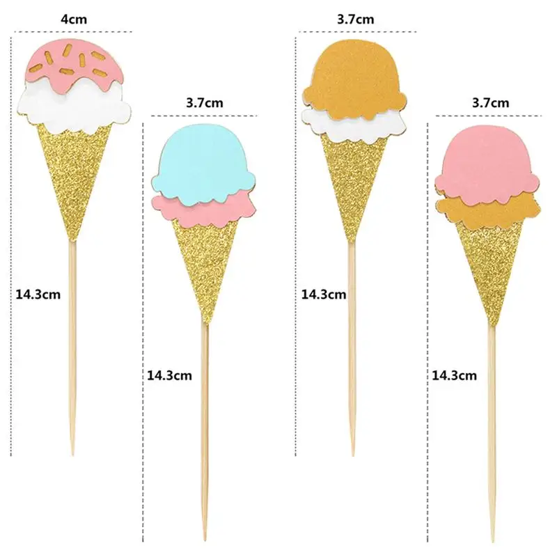 8 шт. милые топперы для торта с мороженым блестящие фрукты выбирает из бумаги для кексов декоративный для Бэйби шауэра для свадебы, дня рождения, для фестиваля вечерние поставки A2