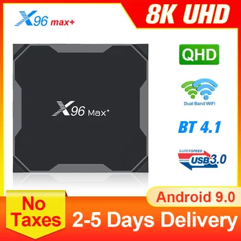 X96 Max Plus Smart TV Box Android 9.0 4G64G 32G Amlogic S905X3 Quad Core FULL HD 1000M 2.4/5G WIFI 8K UHD TV BOX X96 MAX Plus x96max plus tv box amlogic s905x3 quad core full hd lan 1000m tv box android 9 0 4g64g 32g 8k media player android box x96