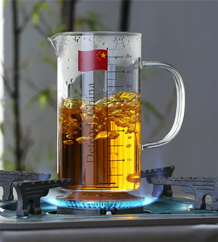 Мерное стекло пищевая плотная стеклянная чашка из боросилированного стекла