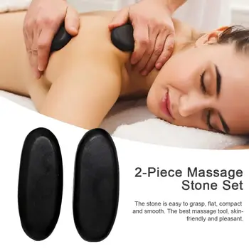 

2 PCS Black Natural Massage Stones Massage Essential Massage Stones Professional Basalt Hot Stones For Spa Home Relaxing