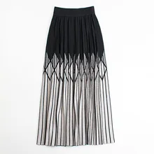 MEVGOHOT, новинка, модная женская трикотажная юбка с принтом, эластичная, высокая талия, Осень-зима, драпированная, трапециевидная юбка, Femme Vestido HD2683