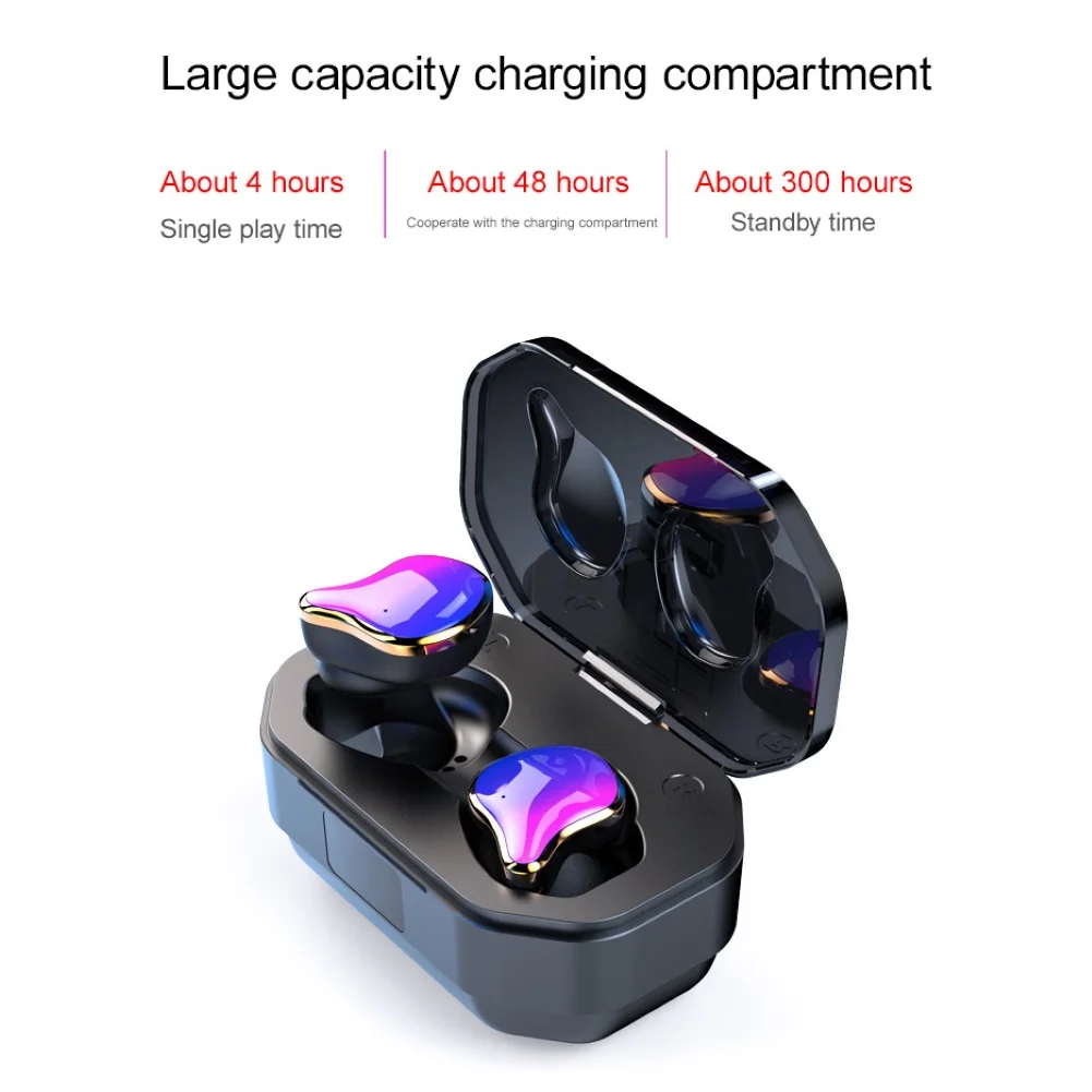 Портативный TWS Mini In-Ear водонепроницаемый спортивный динамик беспроводной Bluetooth 5,0 наушники с цифровым дисплеем зарядная коробка