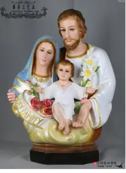 

three members holy family Christian Catholic relics saints bless Jesus Mary Joseph with virgin Figure Statue art Sculpture Craft