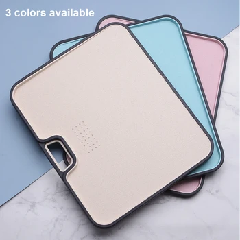 

Wheat Straw Chopping Board Multi-function Cutting Board Non-slip Fruit Cutting Board Double-sided Chopping Block for Home
