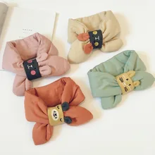 Детский шарф-шаль с крестиками для мальчиков и девочек; зимняя теплая однотонная хлопковая плотная мягкая Accessories-LHC-W8 в Корейском стиле