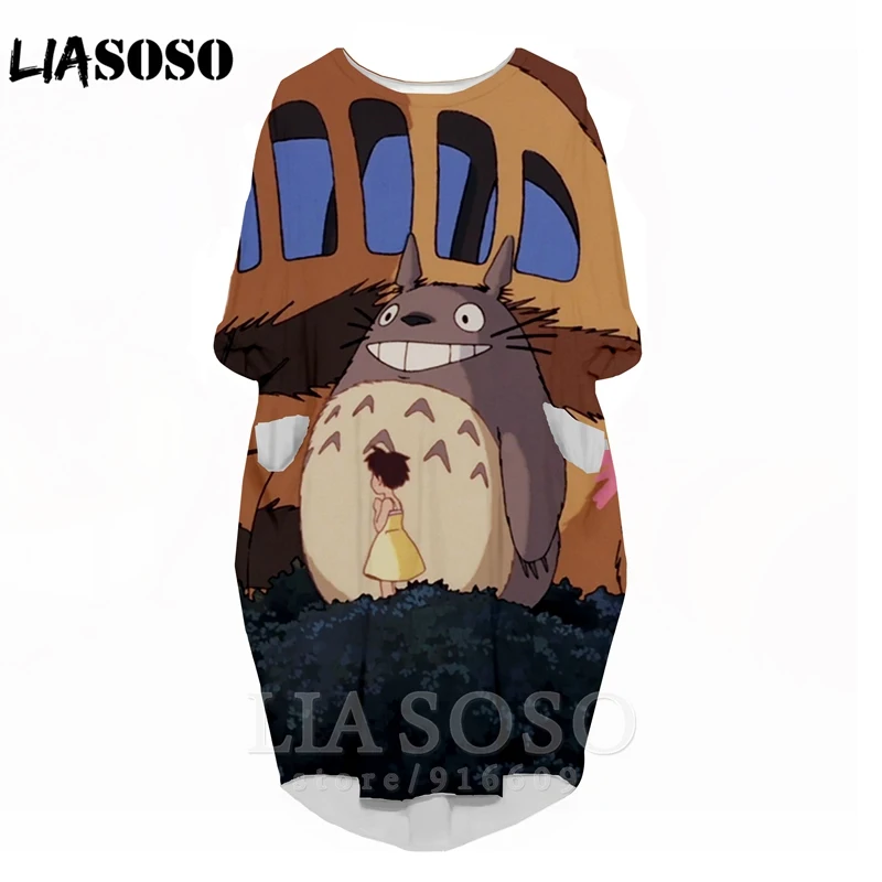 LIASOSO, аниме, 3d принт, Хаяо Миядзаки, аниме, платье для девочек, Забавное платье с Тоторо, милая мультяшная юбка Тоторо, платье с длинными рукавами для девочек - Цвет: 16