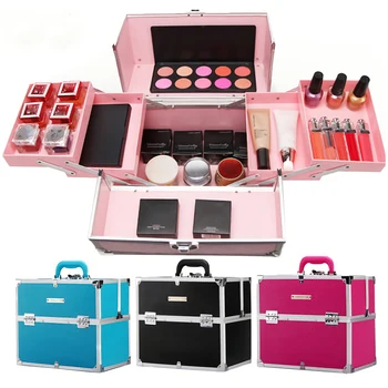 

New Upgrade Large Capacity Cosmetic Bag Hot-selling Professional Makeup Box Organizer Travel Cosmetic Case Nail Polish Jewelry