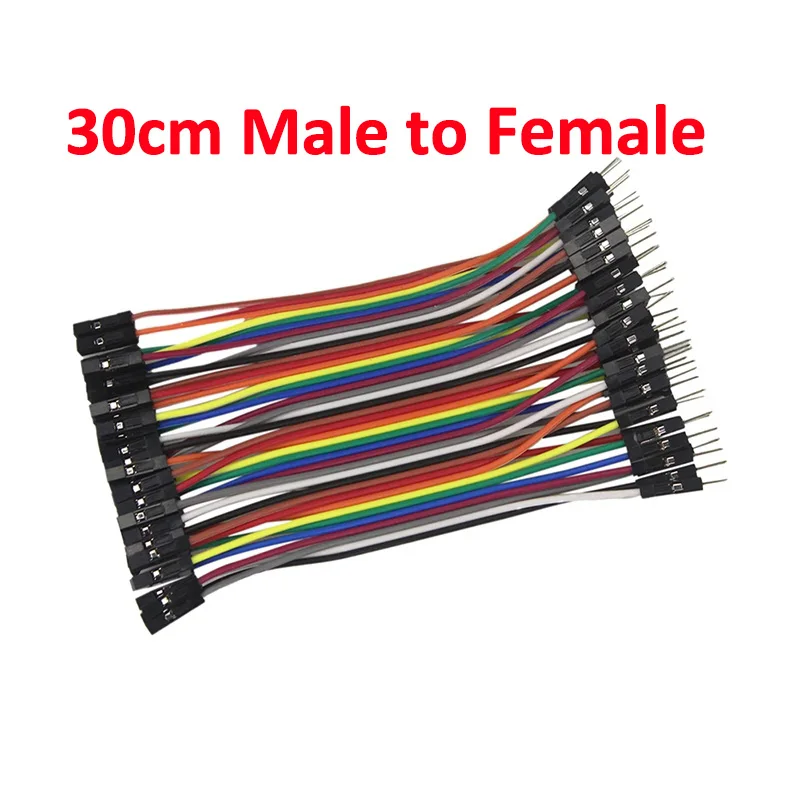 30cm 40pcs F-M Aokin кабель Dupont 10 см 20 см 30 см мужской женский-Женский Соединительный провод Dupont кабель для Arduino - Цвет: 30cm 40pcs F-M