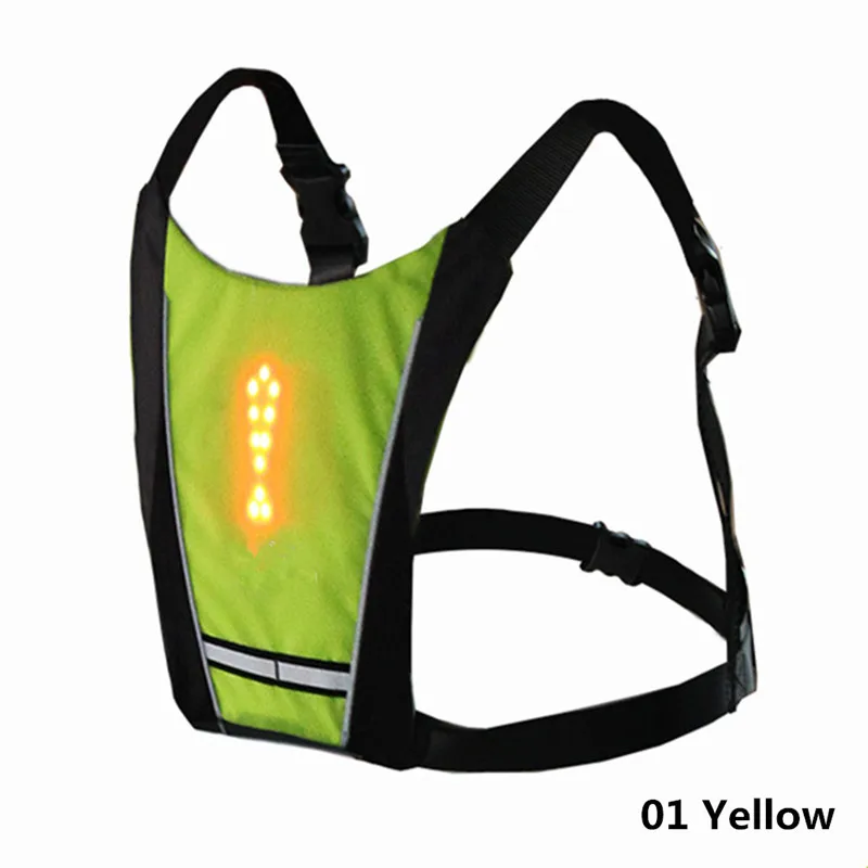 СВЕТОДИОДНЫЙ беспроводной жилет для велоспорта 20L MTB велосипедная сумка светодиодный световой сигнал поворота Светоотражающие отражающие жилеты для велосипеда с веслом - Цвет: Цвет: желтый