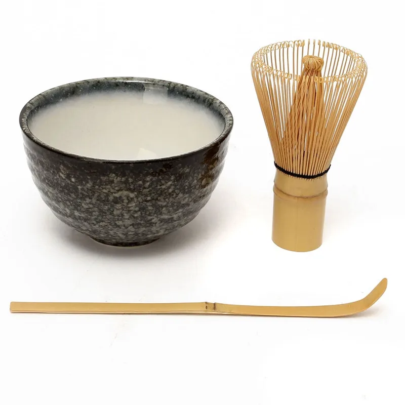 Retro 3in1 Bamboo Chasen Matcha Whisk Chashaku Tea Scoop Matcha Bowl Ceramic Tea Bowl Home Kitchen Tools Set Accessories
