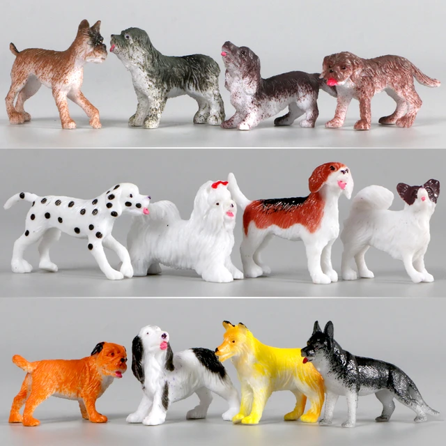 Set Toy Dogs Figures, Set 12 Pcs Dog Figurine