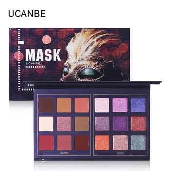 

UCANBE New Huda18 Color Eyeshadow Palatte Fascination Green Mask Pattern Eye shadows Pearlescent Matte Shimmer Make up Cosmetics