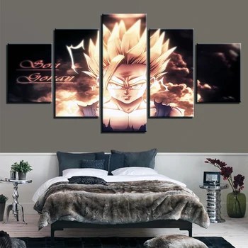 

Painting Canvas HD Poster Prints Home Decoration 5 Pieces Dragon Ball Animation Simple Wall Art Modular Pictures Frame Artwork