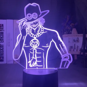 

3d Illusion Lamp Portgas D Ace Figure Led Color Changing Nightlight for Kids Room Decor Light Cool Anime Gift Led Night Light
