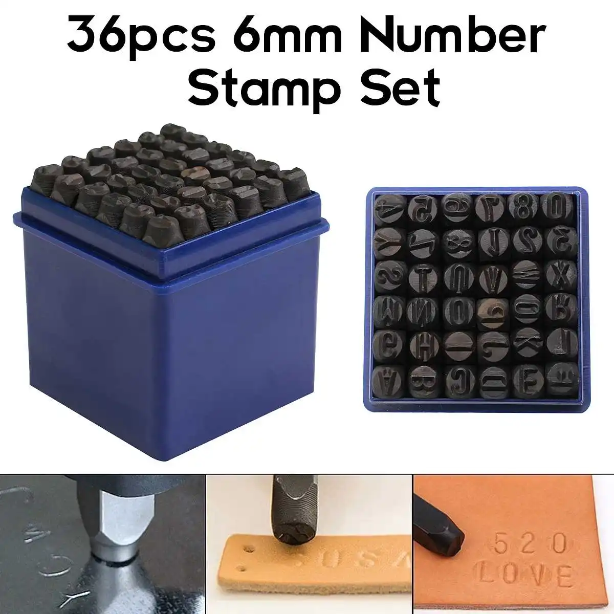 

36pcs 6mm Alphabet Letter Number Stamp Tool Steel Punch Steel Metal Leather Craft For Home Handmade DIY Tools