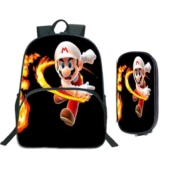 

Cute Mario Bags Teens Fashion Colourful Pattern Practicality Backpack Children Boys Girls School Backpack with Pencil Case