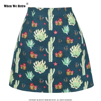 

When We Retro Vintage High Waist Skirts Womens SS0008 Spring Summer A Line Mini Skirt Female Print Autumn Sexy Mini skirt