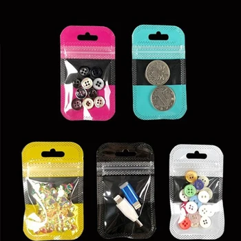 

100pcs Hot Sale Ziplock Gift Bag Reusable Plastic Storage Bag Jewelry/Earrings Packaging Bag Mini Present Package Pouch 4.5x6cm