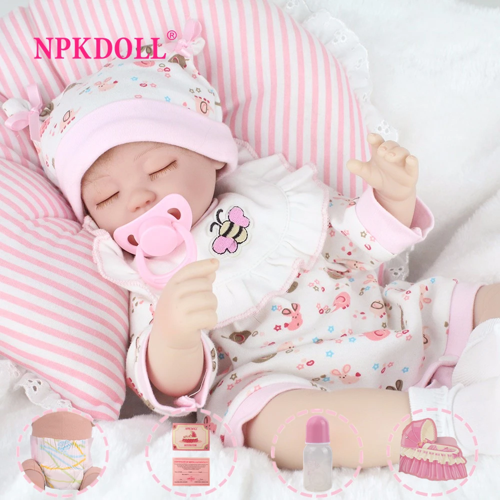 NPKDOLL reborn baby doll 17 дюймов Полностью виниловые реалистичные игрушки для детей