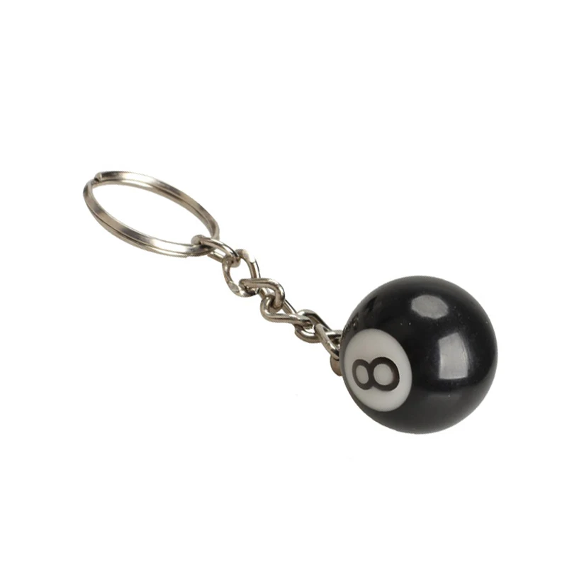2pcs/set Billiard Pool Keychain Snooker Table Ball Key Ring Gift Lucky NO.8 2pcs/set Billiard Pool Keychain Snooker Table Ball Key Ring Gift Lucky NO.8