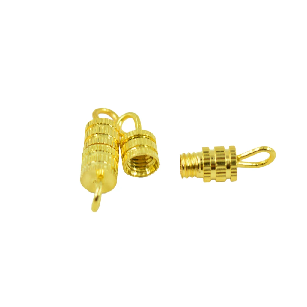50Pcs 15x4mm Metal Column Barrel Swivel Screw Clasps DIY Jewelry Findings