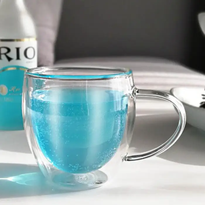 1 шт. 450/350/250ml прозрачный Стекло чашки Кофе молока виски Чай пивные кружки с двойными стенками термостойкие защиты с рукояткой