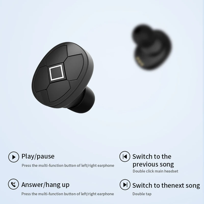 V5 TWS Wireless Earphones Waterproof HiFi Headset Bluetooth 5 0 Earbuds Noise Cancelling Gaming Headset for Smart Phone