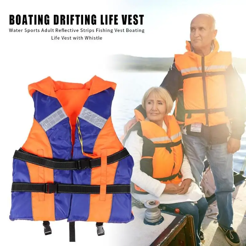 Hot Sale Life Vest Adult 210D polyester Adjustable Adult Fishing Vest Jacket Snorkeling Drifting Life Vest Whistle for Saveing